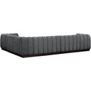  Manufacturer Color_Grey -- Quinn 133" Grey Chenille Fabric Upholstered 6 pc Modular Sectional IMAGE 3
