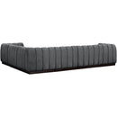 Meridian Quinn Grey Chenille Fabric Modular Sectional IMAGE 3