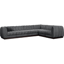  Manufacturer Color_Grey -- Quinn 133" Grey Chenille Fabric Upholstered 6 pc Modular Sectional IMAGE 4