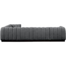  Manufacturer Color_Grey -- Quinn 133" Grey Chenille Fabric Upholstered 6 pc Modular Sectional IMAGE 6