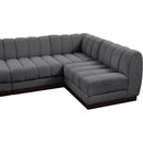  Manufacturer Color_Grey -- Quinn 165" Grey Chenille Fabric Upholstered 7 pc Modular Sectional IMAGE 13