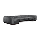  Manufacturer Color_Grey -- Quinn 165" Grey Chenille Fabric Upholstered 7 pc Modular Sectional IMAGE 1