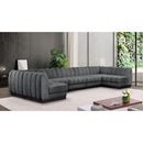  Manufacturer Color_Grey -- Quinn 165" Grey Chenille Fabric Upholstered 7 pc Modular Sectional IMAGE 2