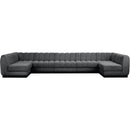  Manufacturer Color_Grey -- Quinn 165" Grey Chenille Fabric Upholstered 7 pc Modular Sectional IMAGE 4