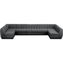  Manufacturer Color_Grey -- Quinn 165" Grey Chenille Fabric Upholstered 7 pc Modular Sectional IMAGE 5
