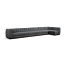 Meridian Quinn Grey Chenille Fabric Modular Sectional IMAGE 1