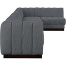  Manufacturer Color_Grey -- Quinn 197" Grey Chenille Fabric Upholstered 7 pc Modular Sectional IMAGE 7