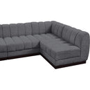  Manufacturer Color_Grey -- Quinn 197" Grey Chenille Fabric Upholstered 8 pc Modular Sectional IMAGE 11