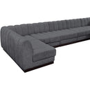  Manufacturer Color_Grey -- Quinn 197" Grey Chenille Fabric Upholstered 8 pc Modular Sectional IMAGE 14