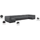 Meridian Quinn Grey Chenille Fabric Modular Sectional IMAGE 20