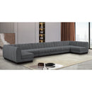 Manufacturer Color_Grey -- Quinn 197" Grey Chenille Fabric Upholstered 8 pc Modular Sectional IMAGE 2