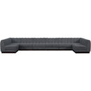  Manufacturer Color_Grey -- Quinn 197" Grey Chenille Fabric Upholstered 8 pc Modular Sectional IMAGE 4