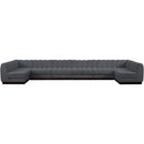 Meridian Quinn Grey Chenille Fabric Modular Sectional IMAGE 4