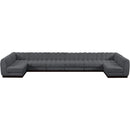 Meridian Quinn Grey Chenille Fabric Modular Sectional IMAGE 5