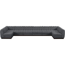  Manufacturer Color_Grey -- Quinn 197" Grey Chenille Fabric Upholstered 8 pc Modular Sectional IMAGE 5
