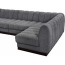  Manufacturer Color_Grey -- Quinn 229" Grey Chenille Fabric Upholstered 8 pc Modular Sectional IMAGE 10