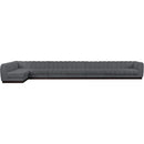 Meridian Quinn Grey Chenille Fabric Modular Sectional IMAGE 4