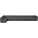 Meridian Quinn Grey Chenille Fabric Modular Sectional IMAGE 5