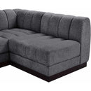  Manufacturer Color_Grey -- Quinn 229" Grey Chenille Fabric Upholstered 8 pc Modular Sectional IMAGE 9