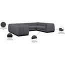  Manufacturer Color_Grey -- Quinn 133" Grey Chenille Fabric Upholstered 8 pc Modular Sectional IMAGE 16