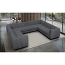  Manufacturer Color_Grey -- Quinn 133" Grey Chenille Fabric Upholstered 8 pc Modular Sectional IMAGE 2