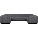  Manufacturer Color_Grey -- Quinn 133" Grey Chenille Fabric Upholstered 8 pc Modular Sectional IMAGE 4