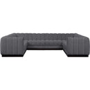Meridian Quinn Grey Chenille Fabric Modular Sectional IMAGE 4
