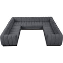  Manufacturer Color_Grey -- Quinn 133" Grey Chenille Fabric Upholstered 8 pc Modular Sectional IMAGE 5