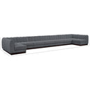  Manufacturer Color_Grey -- Quinn 229" Grey Chenille Fabric Upholstered 9 pc Modular Sectional IMAGE 17
