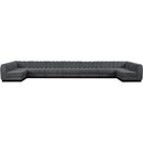  Manufacturer Color_Grey -- Quinn 229" Grey Chenille Fabric Upholstered 9 pc Modular Sectional IMAGE 4