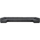 Meridian Quinn Grey Chenille Fabric Modular Sectional IMAGE 4