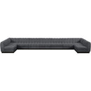Meridian Quinn Grey Chenille Fabric Modular Sectional IMAGE 5