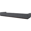 Meridian Quinn Grey Chenille Fabric Modular Sectional IMAGE 6