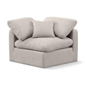 Meridian Indulge Beige Linen Textured Fabric Corner Chair IMAGE 1