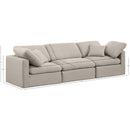 Meridian Indulge Beige Linen Textured Fabric Modular Sofa IMAGE 8