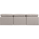Meridian Indulge Beige Linen Textured Fabric Modular Sofa IMAGE 3