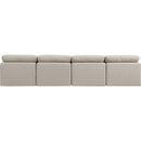Meridian Indulge Beige Linen Textured Fabric Modular Sofa IMAGE 3
