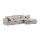 Meridian Indulge Beige Linen Textured Fabric Modular Sectional IMAGE 1
