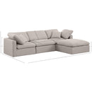 Meridian Indulge Beige Linen Textured Fabric Modular Sectional IMAGE 8