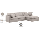 Meridian Indulge Beige Linen Textured Fabric Modular Sectional IMAGE 9