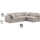 Meridian Indulge Beige Linen Textured Fabric Modular Sectional IMAGE 10
