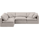  Manufacturer Color_Beige -- Meridian Indulge Fabric 4 pc Sectional IMAGE 4
