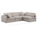 Meridian Indulge Beige Linen Textured Fabric Modular Sectional IMAGE 9