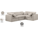 Meridian Indulge Beige Linen Textured Fabric Modular Sectional IMAGE 10