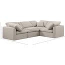 Meridian Indulge Beige Linen Textured Fabric Modular Sectional IMAGE 9