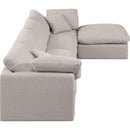 Meridian Indulge Beige Linen Textured Fabric Modular Sectional IMAGE 5