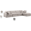 Meridian Indulge Beige Linen Textured Fabric Modular Sectional IMAGE 9