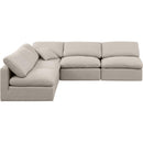  Manufacturer Color_Beige -- Meridian Indulge Fabric 5 pc Sectional IMAGE 4
