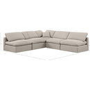 Meridian Indulge Beige Linen Textured Fabric Modular Sectional IMAGE 8