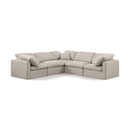 Meridian Indulge Beige Linen Textured Fabric Modular Sectional IMAGE 1